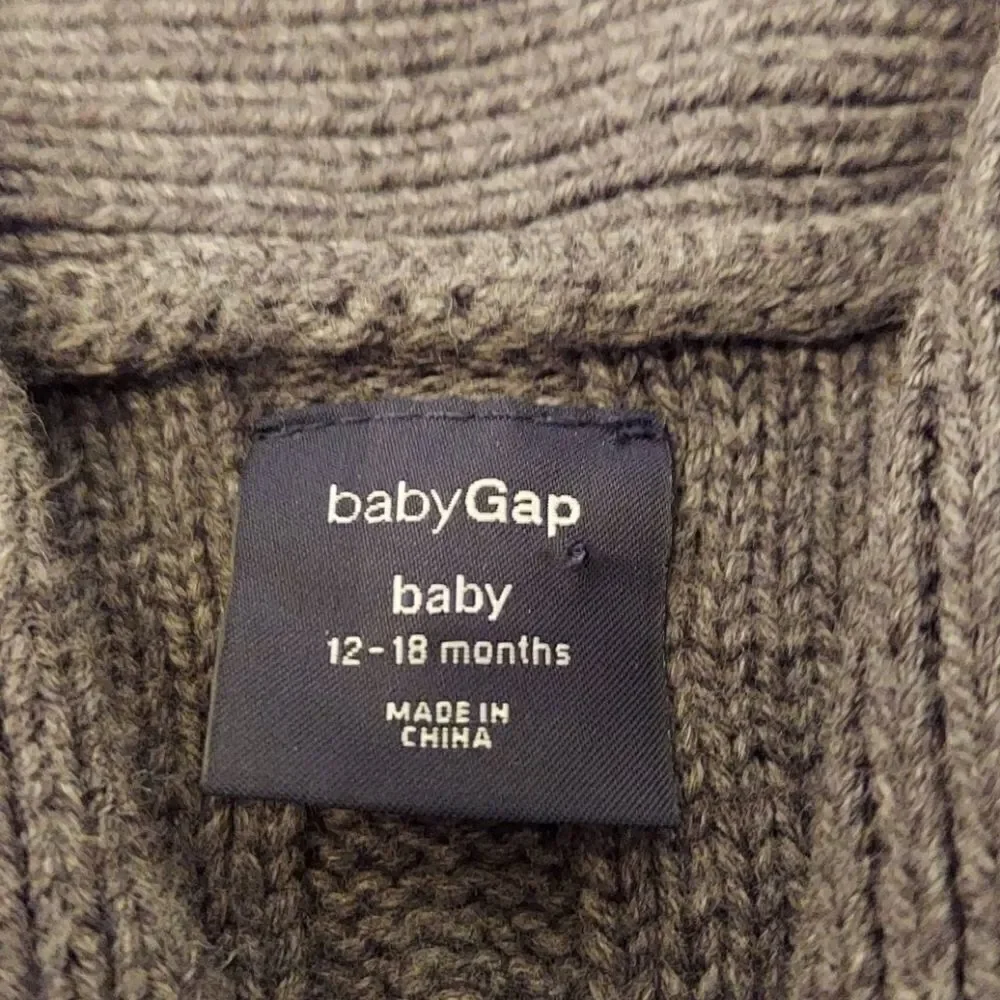 Baby Gap Gray Shawl Neck Cardigan Sweater 12-18M